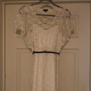 Lily Rose White Lace Dress with Belt